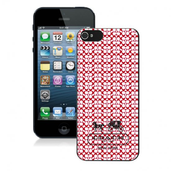 Coach In Confetti Signature Red iPhone 5 5S Cases AJC - Click Image to Close